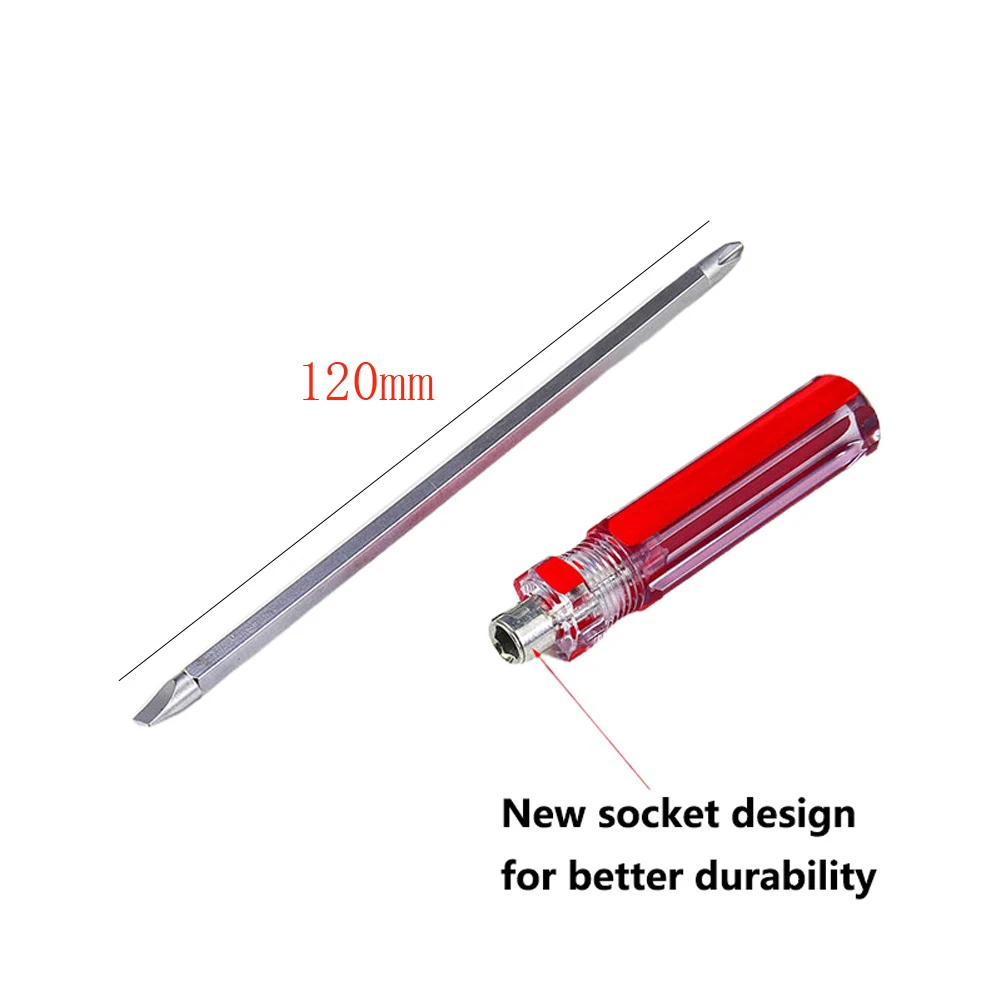 1/2PCS Phillips Slotted Screwdriver 6mm Magnetic Tip Screw Driver 2 Sides Double Head Screwdrivers Hand Repair Tool