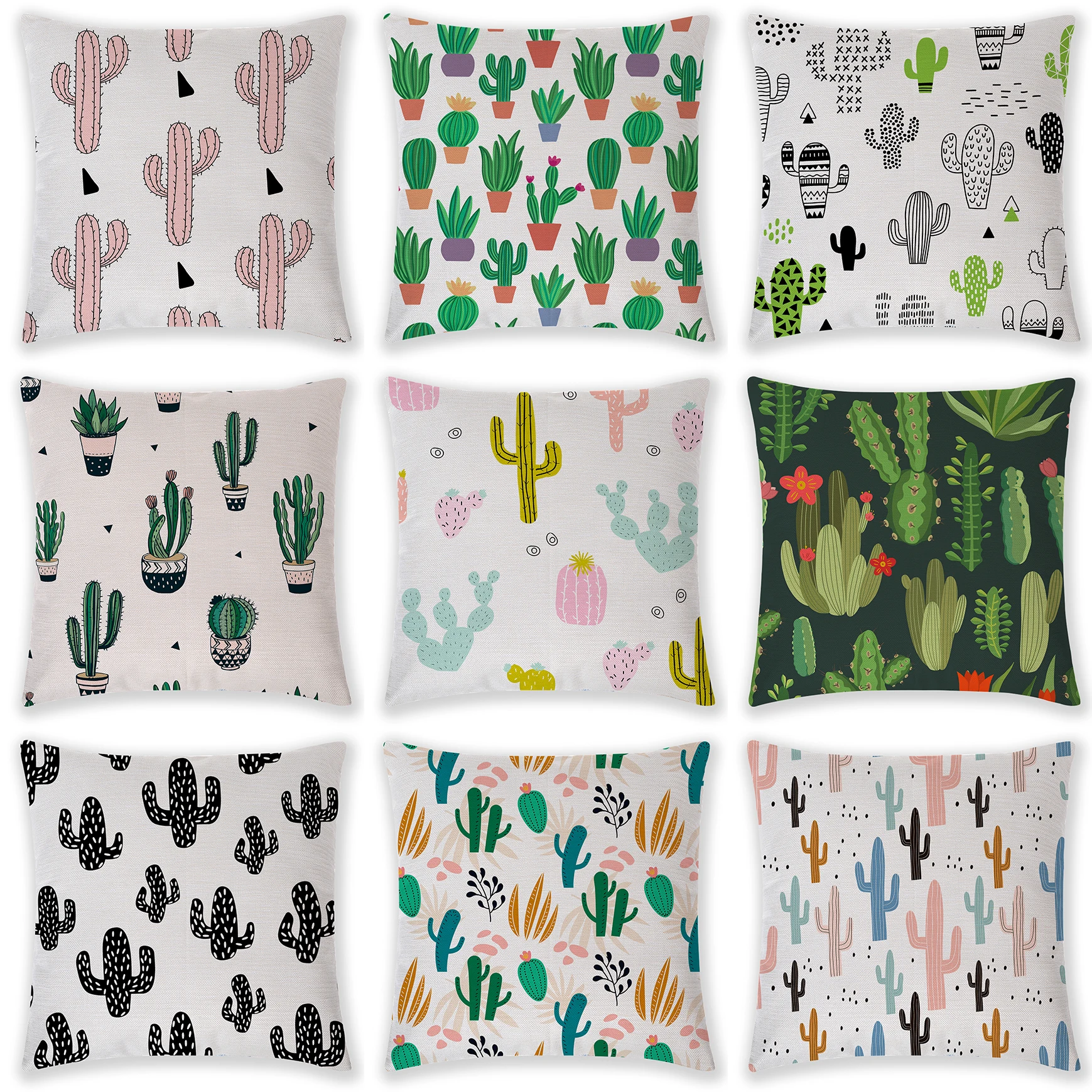 

2021Tropical Plants Pillow Case Polyester Decorative Pillowcases Green Leaves Throw Pillow Case