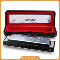 harmonica ammoon 10 holes 20 tones blues mouth organ c key harmonica with storage case for girls kids beginners musical gifts