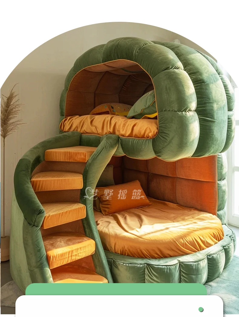 Мягкая кровать-домик на дереве двухъярусная кровать в мультяшной форме