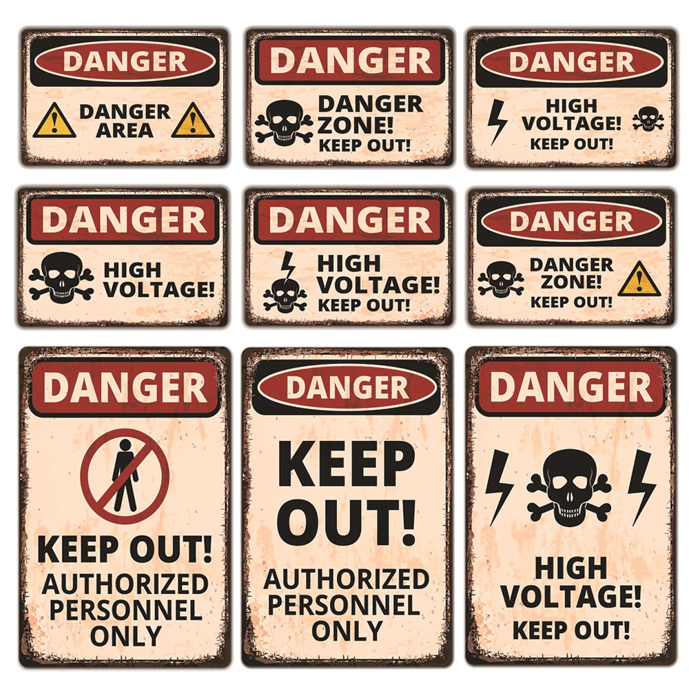 Винтажная металлическая настенная художественная пластина высокого напряжения, металлическая жестяная вывеска, знак двора, надпись, настенная живопись, WY149 Винтажная металлическая настенная художественная пластина высокого напряжения, металлическая жестяная вывеска, знак двора, надпись, настенная живопись, WY149