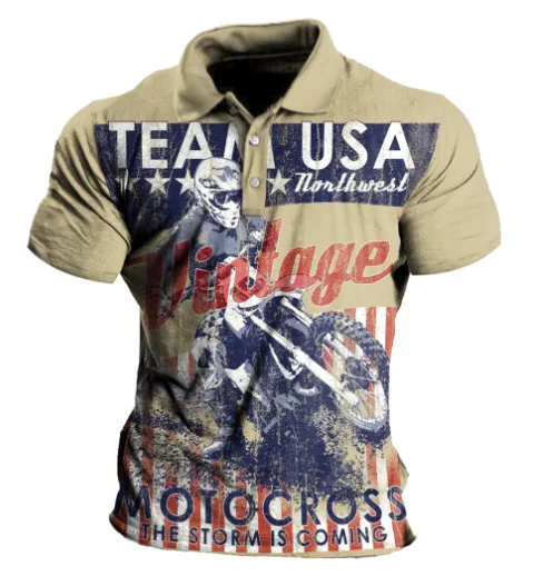 

2023 New casual men's short sleeved POLO shirt with digital printing POLO