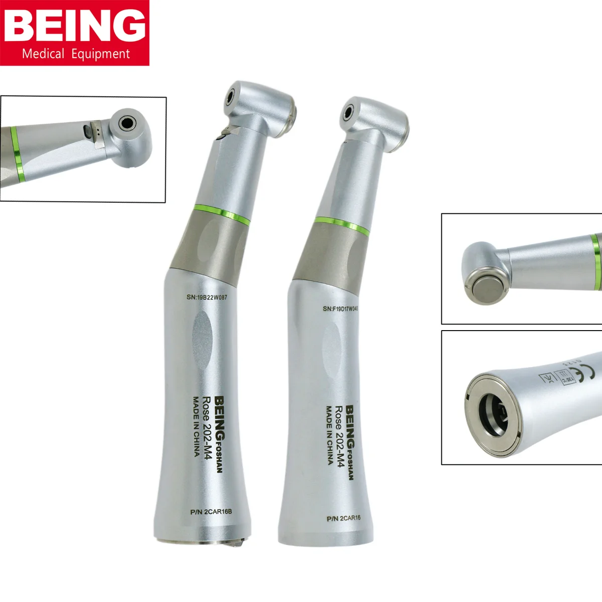 

BEING Dental 16:1 Reduction Low Speed Push Button Contra Angle Endodontic Handpiece Rose 202CAR16/202CAR16B