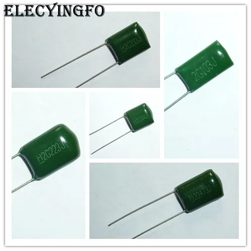 

10pcs 400V 2G103 0.01uF 10nF 2G223 22nF 2G333 33nF 2G473 0.047uF 47nF 2G104 100nF 0.1uF 5% Mylar Polyester Film capacitor