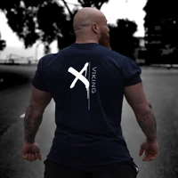 new muscle men t shirt cotton short sleeve gym clothing fashion loose sports bodybuilding fitness summer tee top