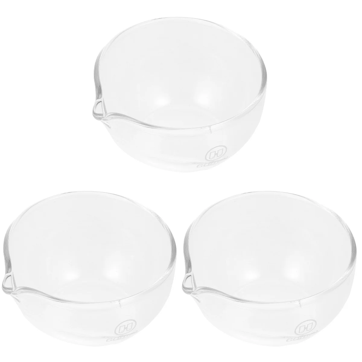 

3pcs Glass Round Evaporating Dish Labs Mixing Dish Bowl Evaporating Basin with Spout