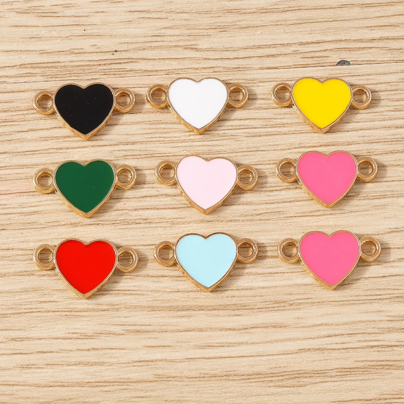 10 шт. 16x9 мм милые эмалевые браслеты ручной работы с двумя отверстиями и