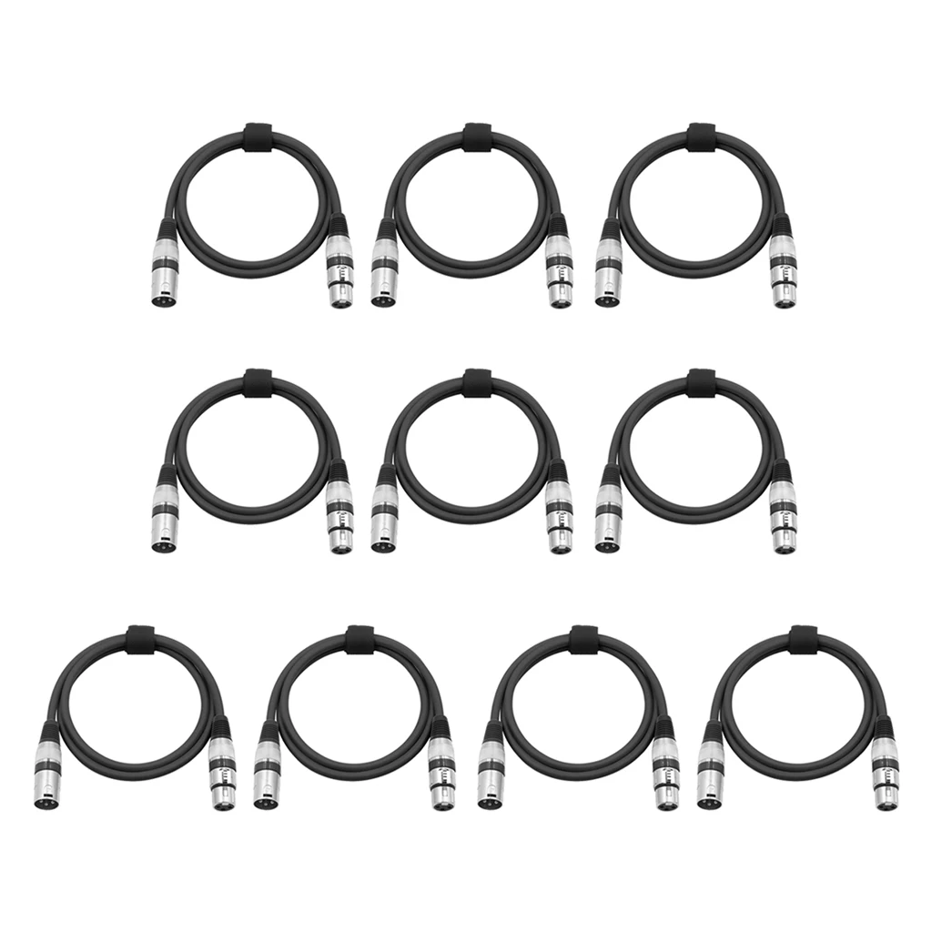 

10 XLR Male To Female Cables For Stereo Audio Mic KTV 2m/78.74inch