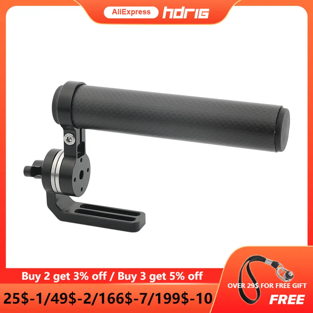 

HDRIG Top Handle Grip (Carbon Fiber Construction) With Adjustable ARRI Rosette Mount Handle Seat For DSLR Camera Cage Kit