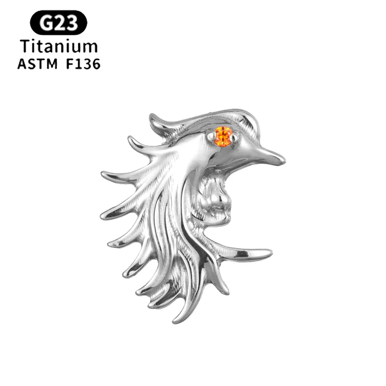 Серьги-гвоздики из титанового сплава шпильки с косточками в виде летающего орла