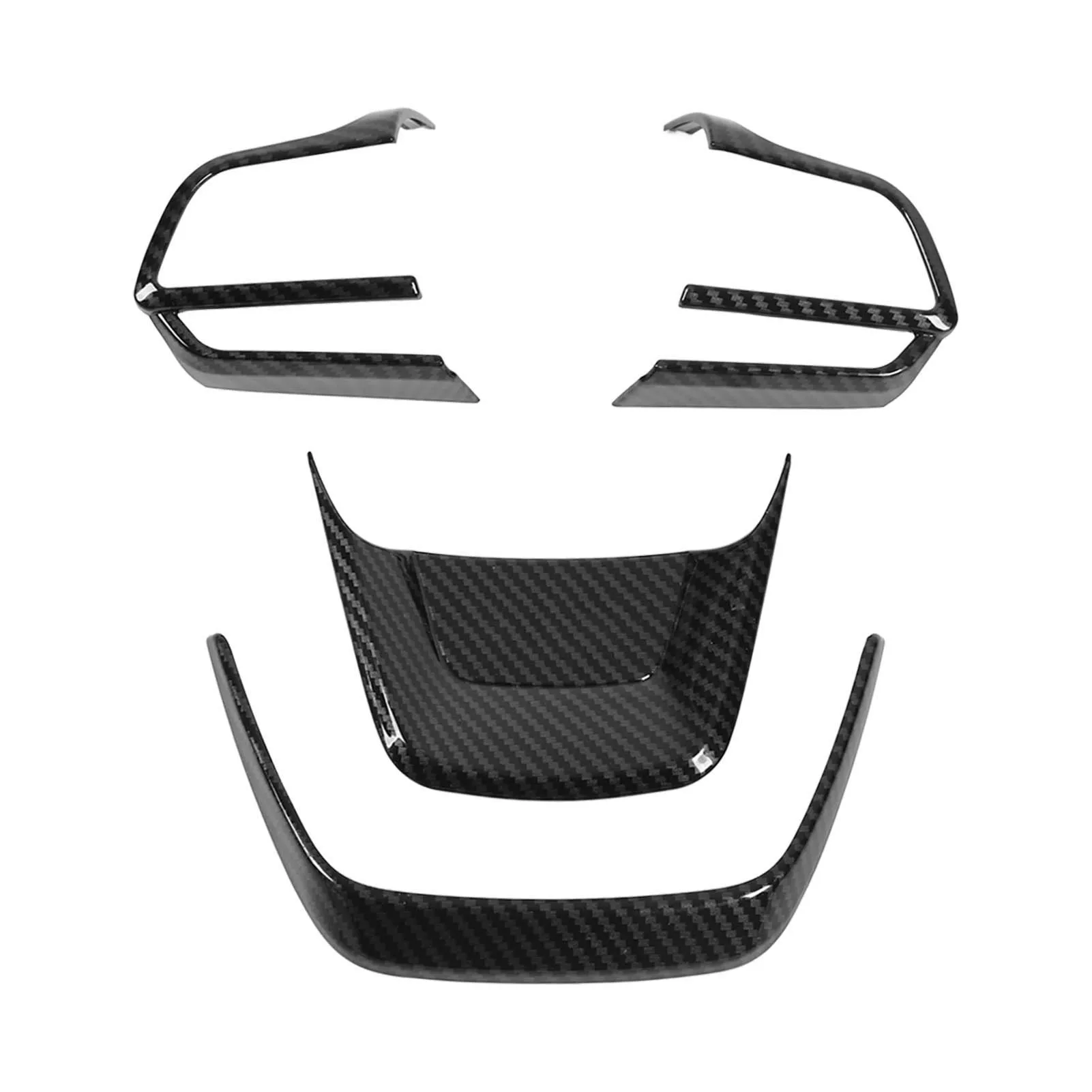 

4pcs Steering Wheel Frame Kit Carbon Fiber Color ABS Wearproof Replacement for Highlander 2020‑2022