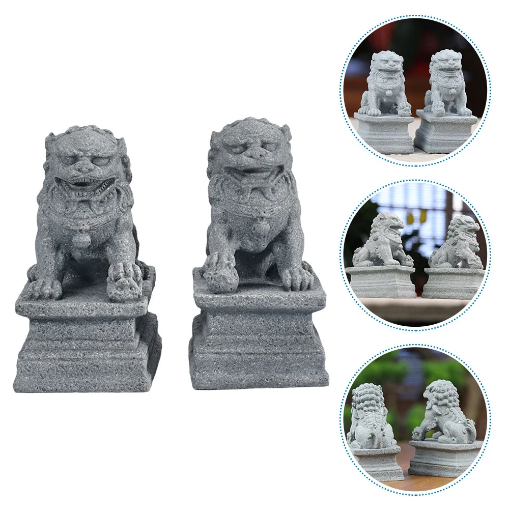 

Statue Shui Feng Miniature Foo Figurine Chinese Dogs Decoration Mini Sculpture Guardian Stone Figurines Auspicious Kylin Yao Pi