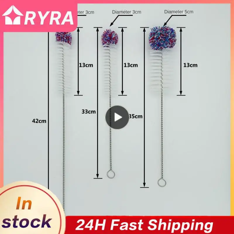 

Better Water Absorption Nylon Brush Round Small Brush No Dead Angle Durable Milk Bottle Brush Household Cleaning Tools Nylon