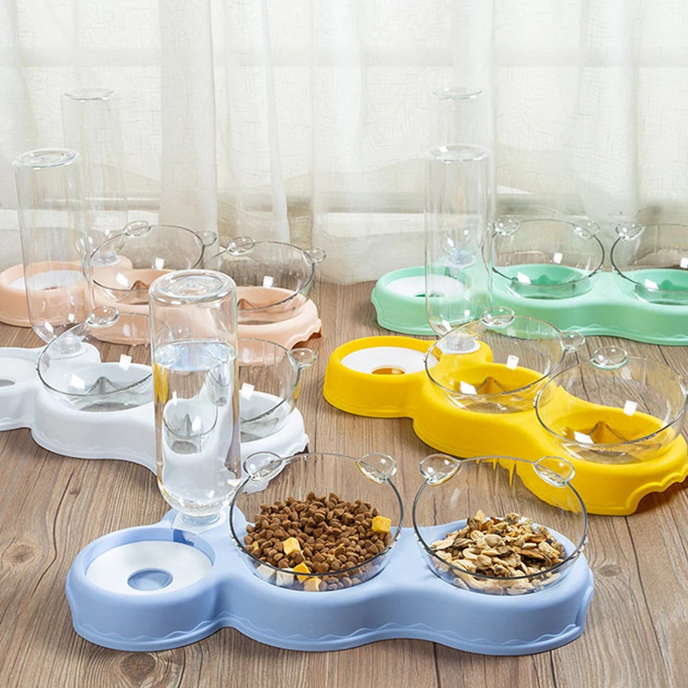 

Pet Bowl Cat Bowl Dog Bowl Automatic Drinking Bowl Cat Food Bowl Anti Slip Double Bowl Easy To Clean Pet Supplies Cat Supplies