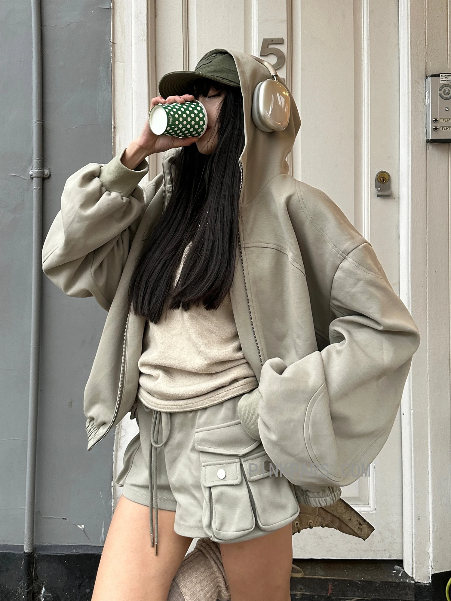 Женские шорты-карго цвета хаки Warden Edge свободный дизайн с высокой талией и 3D