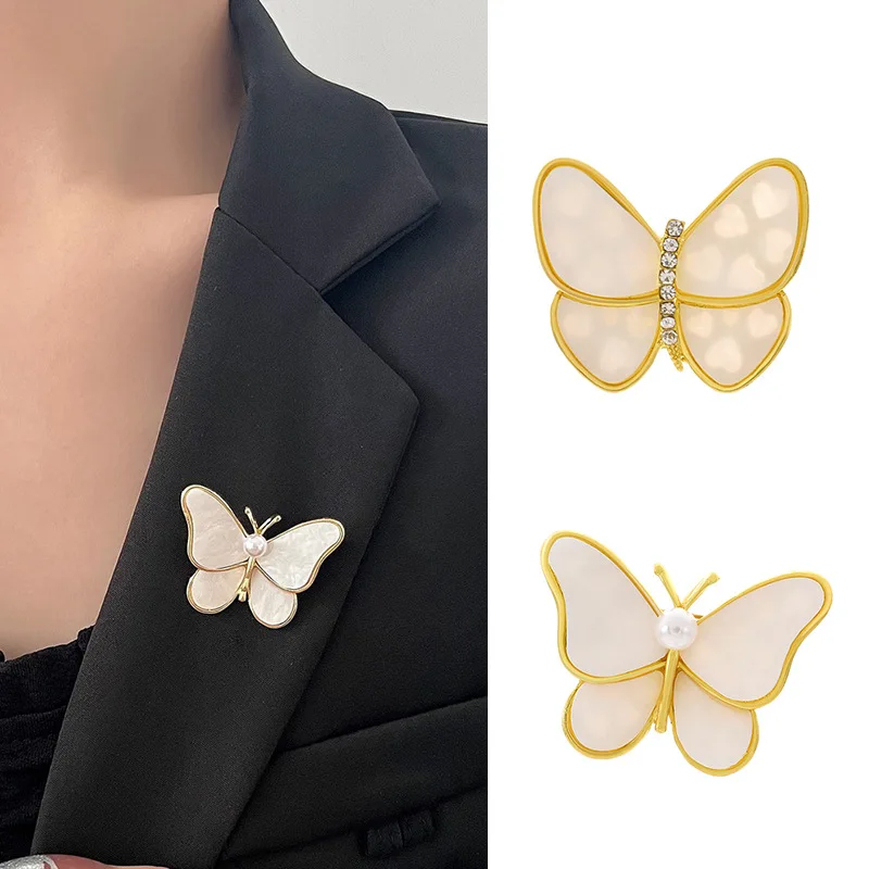 

2022 New Girls Casual Brooch Natural Fritillary Butterfly Brooch Fashion Suit Accessories Brooch Pin