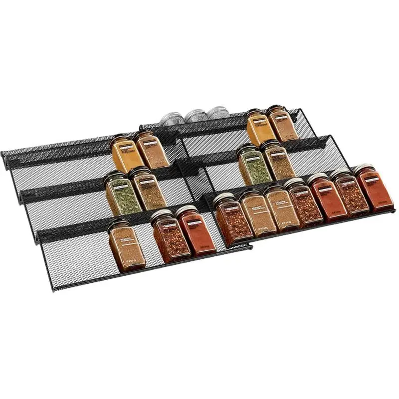 

Spice Drawer Organizer Seasoning Bottle Rack Metal Seasoning Jar Drawer Insert Seasoning Bottle Storage Rack Home Organizer
