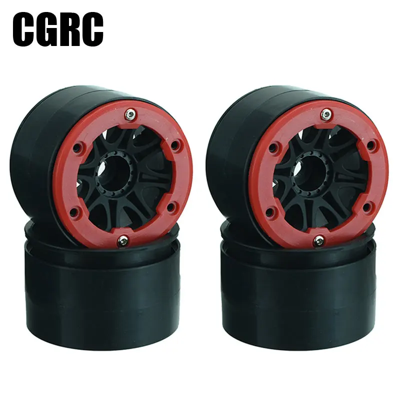 

4PCS RC Rock Crawler Car Plastic 2.2 Beadlock Wheel Rim for 1/10 Axial SCX10 90046 Traxxas TRX4 Defender RC4WD D90 Wraith TRX-4
