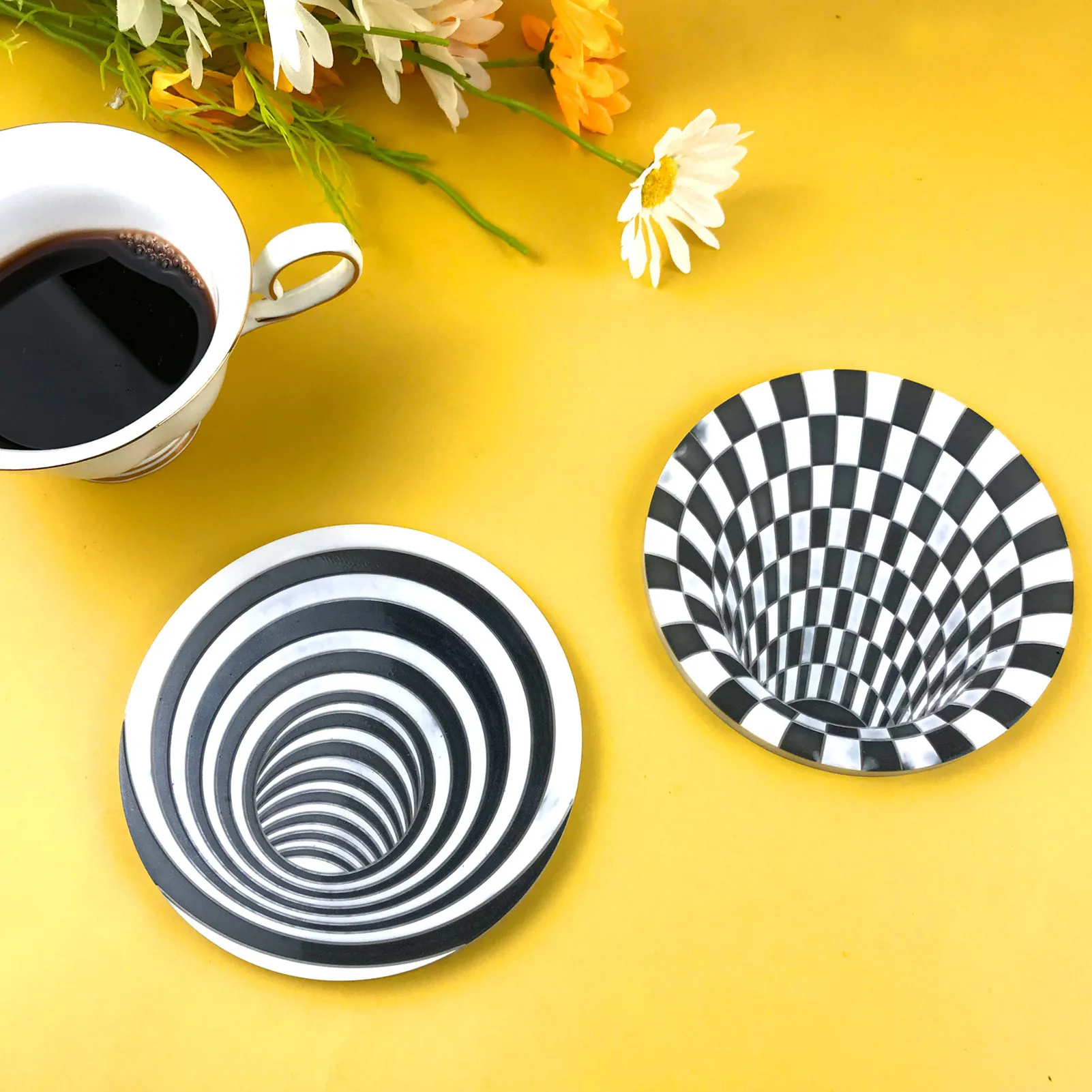 

Креативная форма для подставки, 3D геометрическая форма для вертикального, черного, белого, вихревых подставок из смолы, форма для офиса, каф...