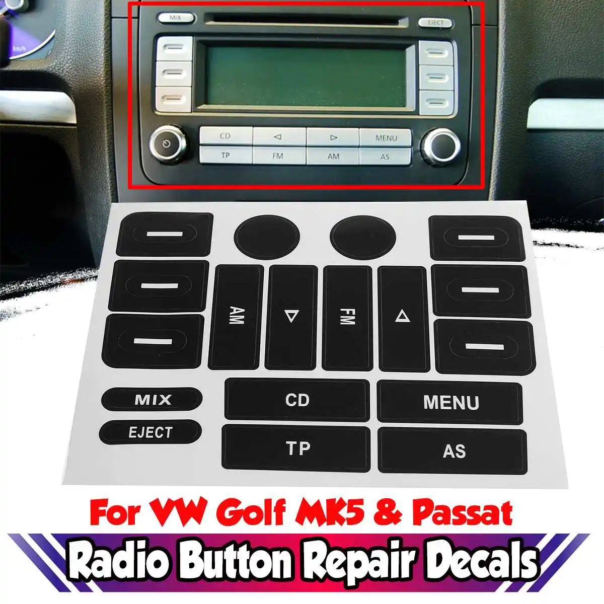 

Новые наклейки для ремонта кнопки радио MK5, наклейки для ремонта автомобильных кнопок FM-радио, наклейки для ремонта, новые наклейки для VW для...