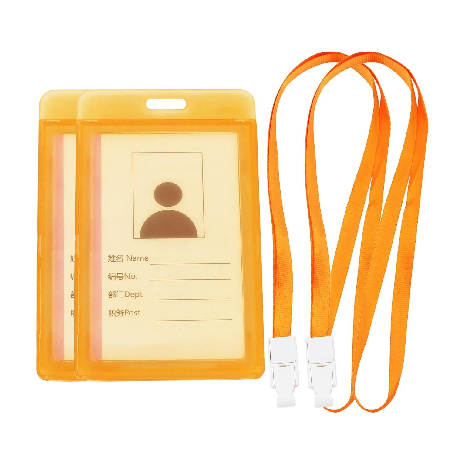 

2PC Lot Badge Identification Card Holder Transparent Plastic Case ID Badge Clear Bank Credit Card Badge Accessories
