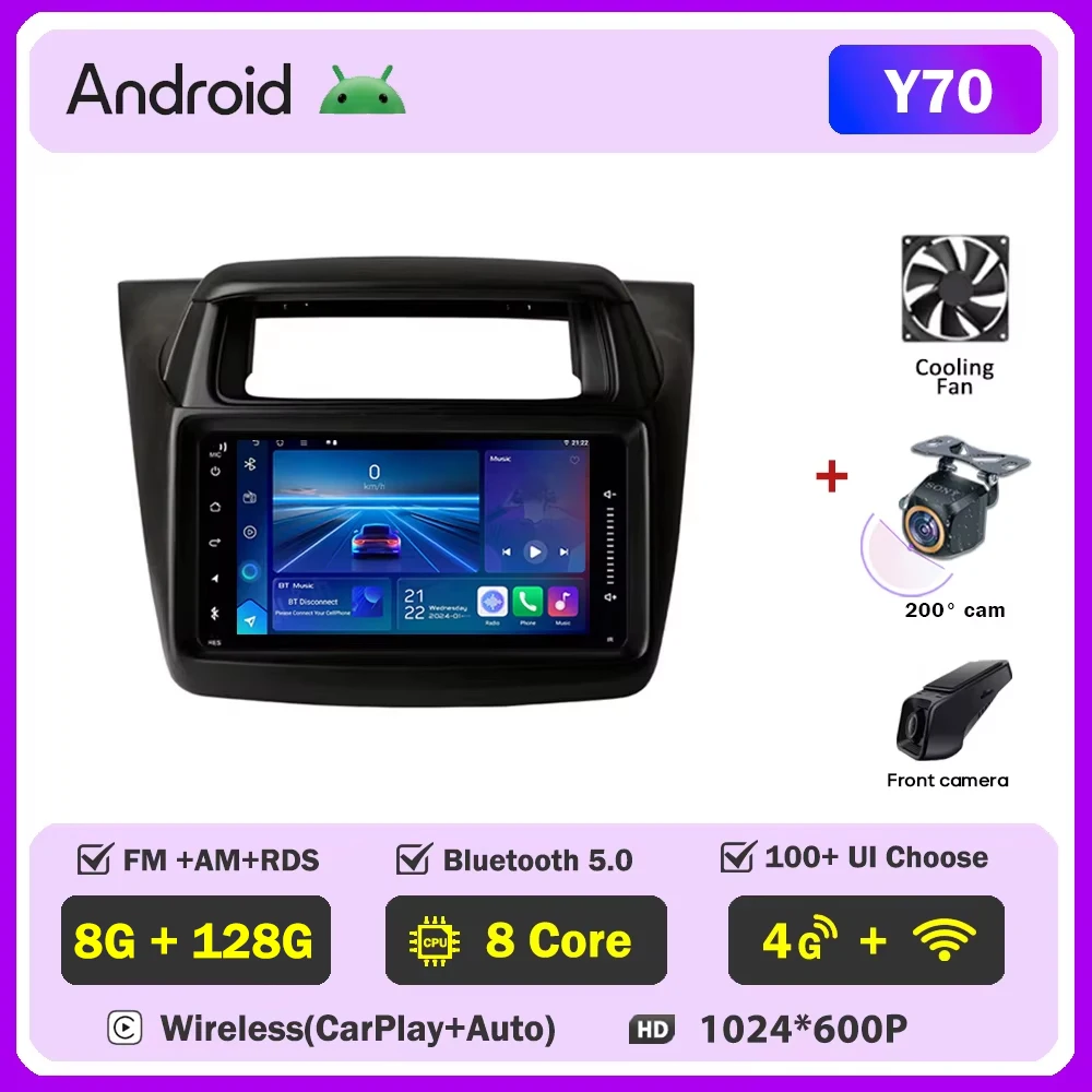 

7-дюймовый автомобильный радиоприемник для Mitsubishi Pajero Sport Triton 2014 Carplay, автоплеер с экраном, мультимедиа, 5G, WIFI, стерео, без 2din, авторадио