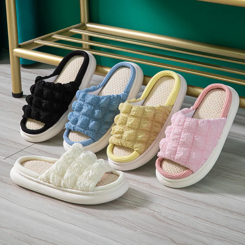 

Non-SlipThick Soled Linen Clouds Slippers Sandals Female Cute Carrot Slippers Outdoor Slippers Slides for Women Comfy Shoes