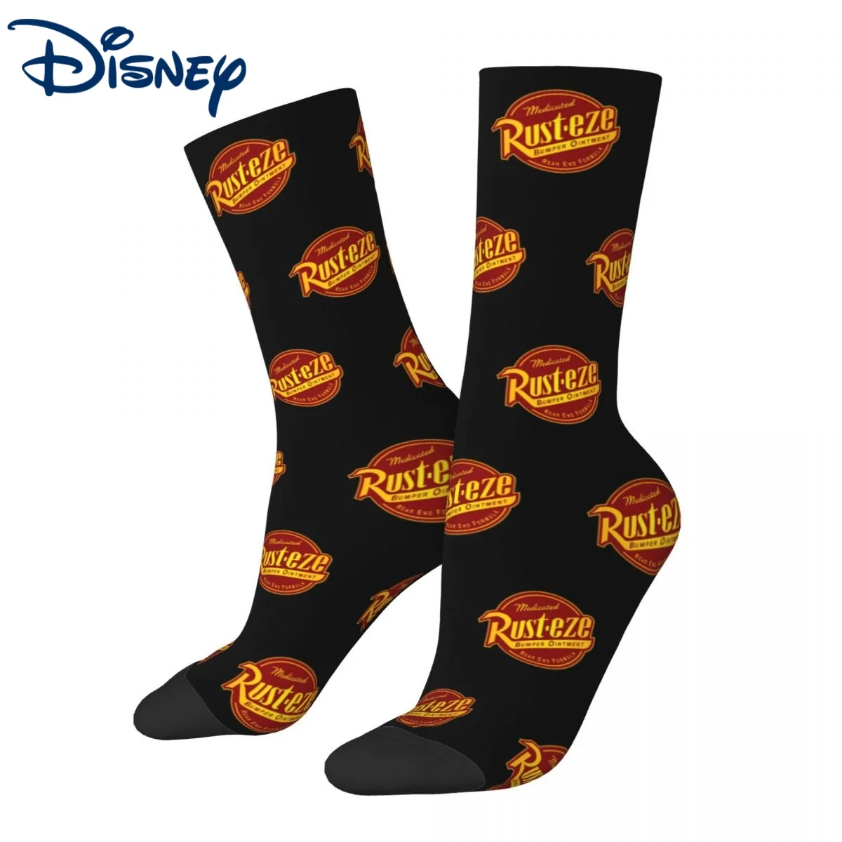 

Зимние Теплые повседневные носки унисекс с логотипом тачки молнией Маккуин, нескользящие спортивные носки Disney