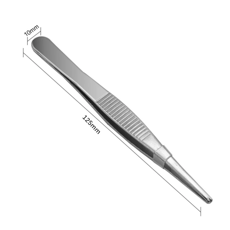 

E5BE Upgraded Plastic- Forceps Straight Fine Point with Inserts Surgical Veterinary Instrument Stainless Steel