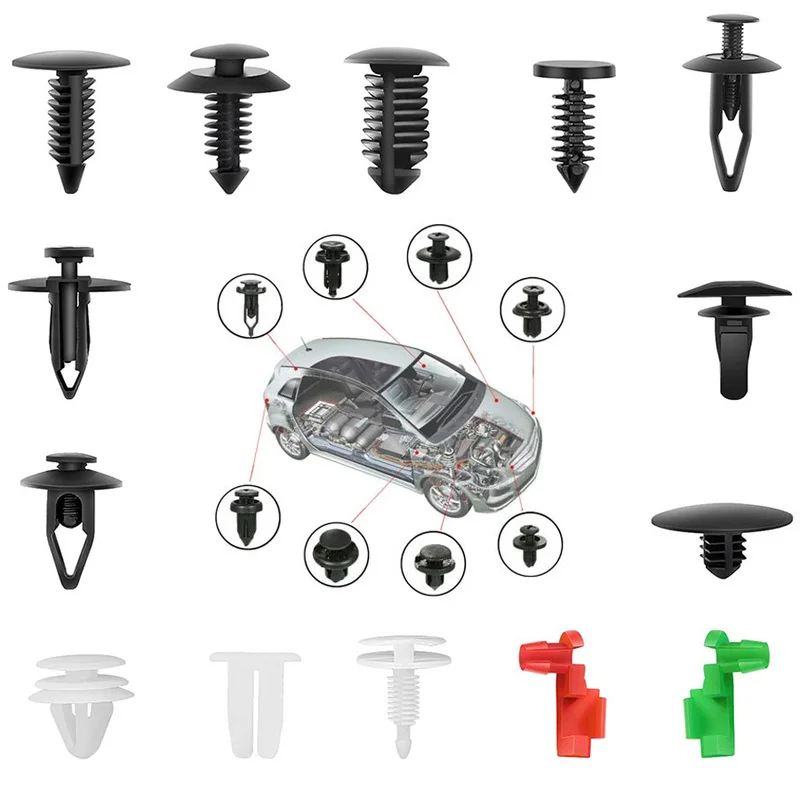 

50/100 Pieces Car Mixed Snaps Door Trim Clip Fasteners Car Shock Absorber Rivet Holder Push Motor Cover Fender Fastener Clips