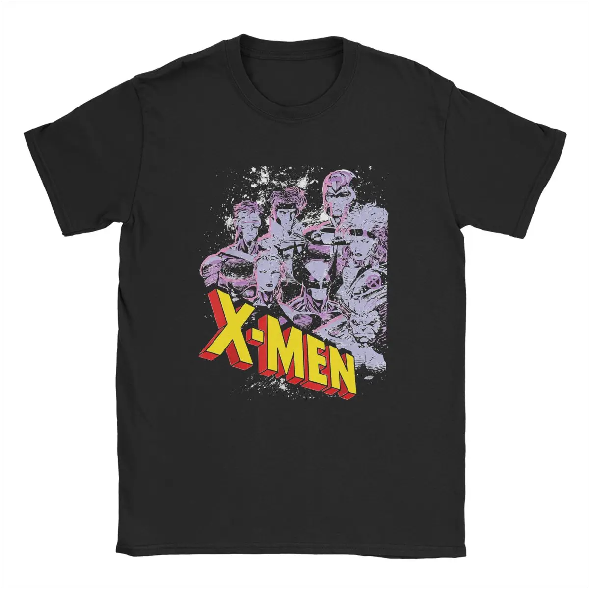 Men T-Shirts   Marvel X-Men Vintage Team Novelty 100% Cotton Tees Short Sleeve T Shirts Round Neck Clothing Printing