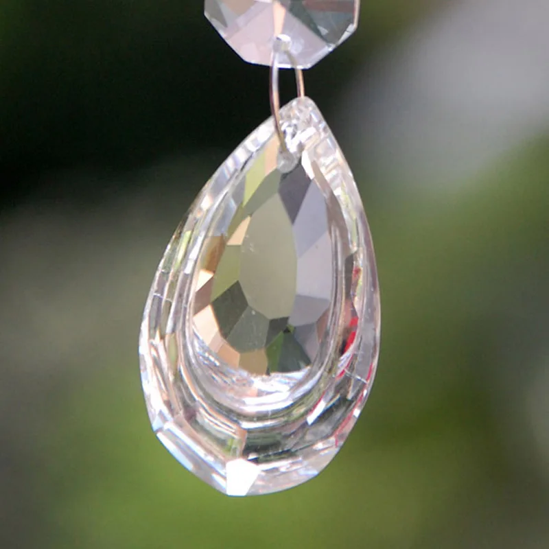 20 шт./лот + Бесплатные Кольца 38 мм K9 стеклянные хрустальные капли призмы для