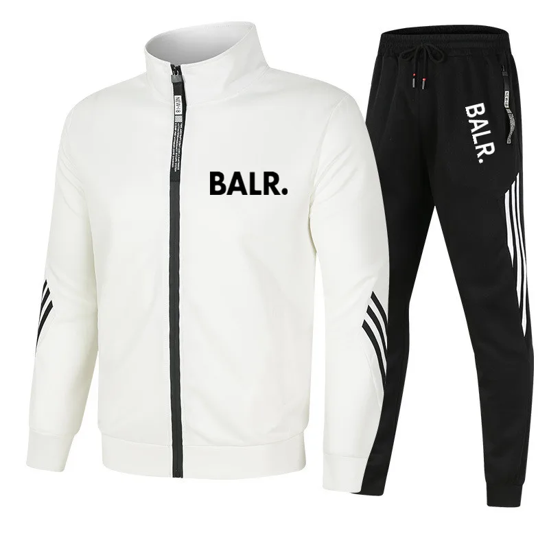 

Stand collar Tracksuits BALR Men Polyester Sweatshirt Sporting Fleece Gyms Spring Jacket + Pants Casual Men's Track Suit Sportsw