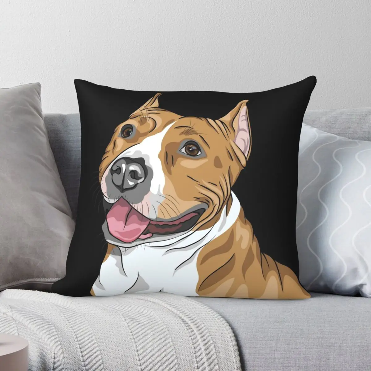 

Квадратная наволочка с собакой из полиэстера, льняной бархатной ткани, с узором на молнии, декоративная Автомобильная наволочка