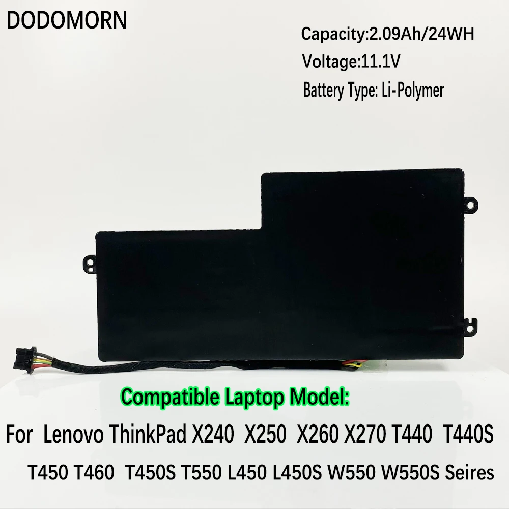 

Внутренняя батарея DODOMORN для Lenovo ThinkPad T440 T440S T450 T450S X240 X240S X250 X260 X270 L450 45N1110 45N1111 45N1112 24WH