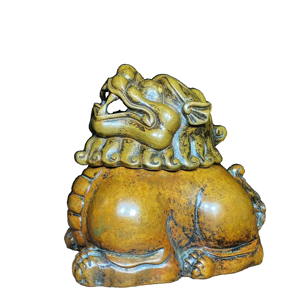 

LAOJUNLU Old Bronze Tire Lying In The Sky Roaring Incense Burner 13Cm High Chinese Traditional Style Antiques Fine Art Gifts
