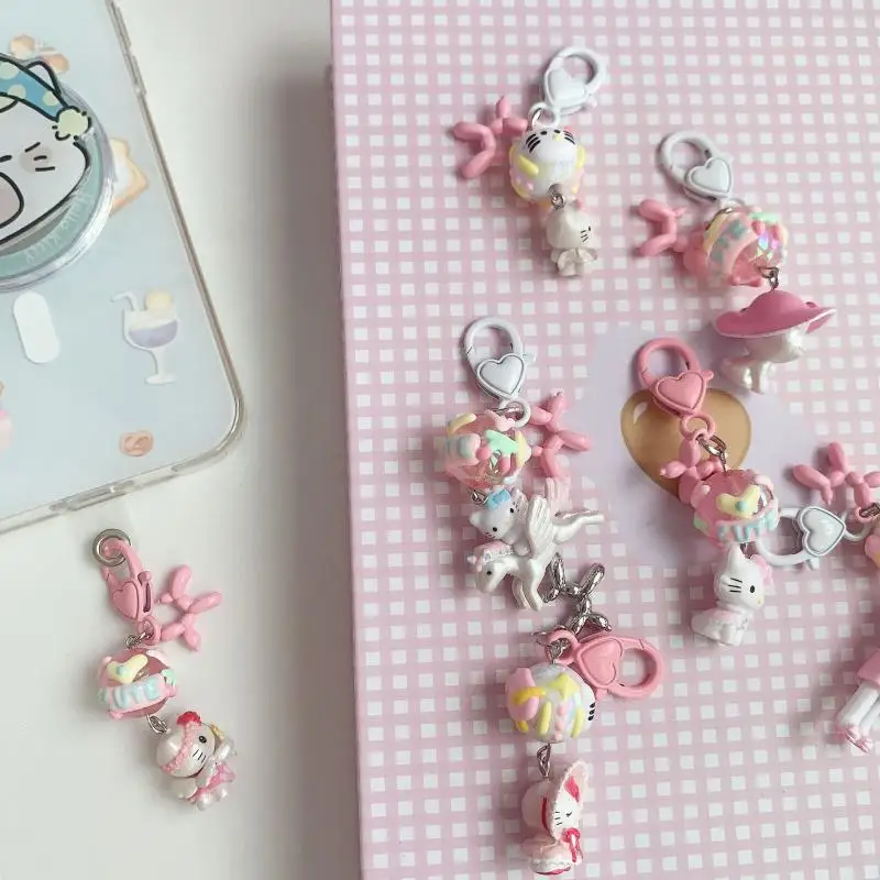 Kawaii Sanrio Hello Kitty брелок из бисера мультяшный аниме воздушный шар щенок Kt Cat кулон
