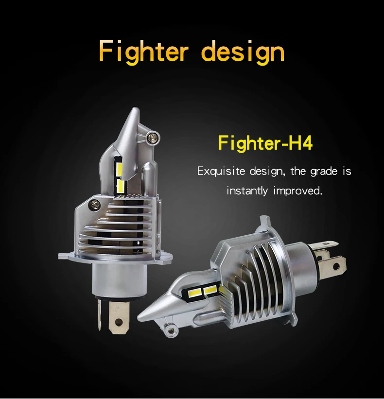 

1 Pair Of Car Led Headlight H4 Far And Near One Fighter H4 Super Bright Headlight Headlight Modification 6000K White Light