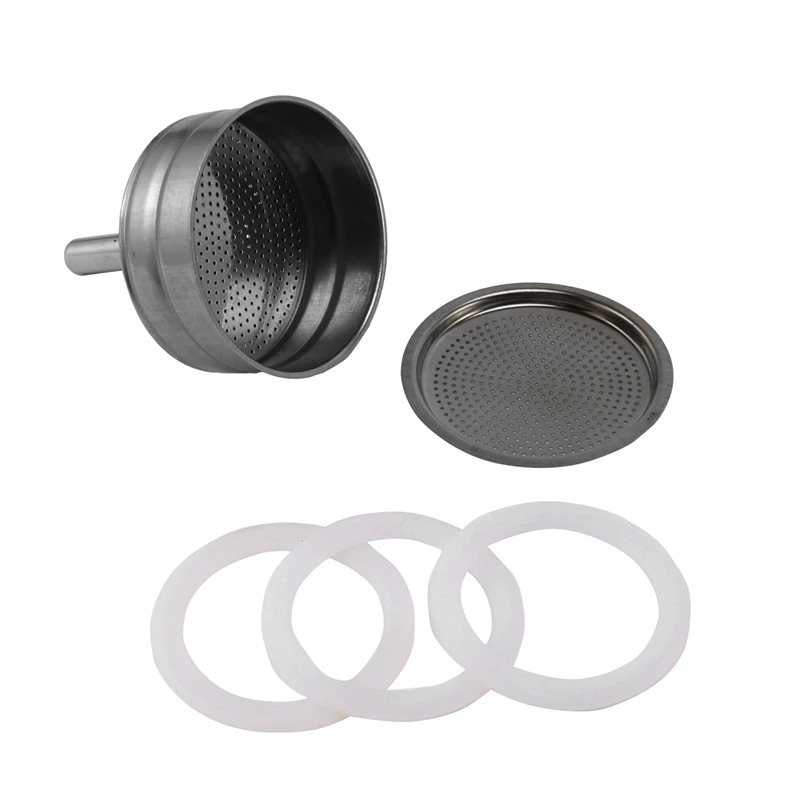 

3X 6-Cup Moka Coffee Machine Replacement Funnel Kits Compatible For Moka Express, 9 Packs Replacement Gasket Seals