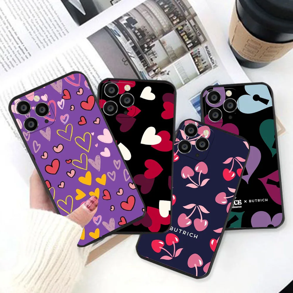 Силиконовый чехол BK-42 с радужным сердцем для OPPO A83 A85 A5S A7 A74 A93 A77S A72 A1 A15 A15S A54S F15 F11 F7