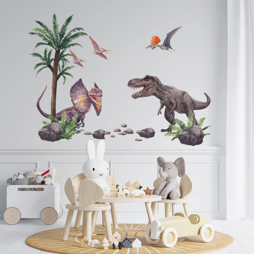 Cartoon Dinosaur Park Wall Sticker For Kids Room Decoration Mural Decor Vinyl Decals For Home Decor  Wall Decor images - 6