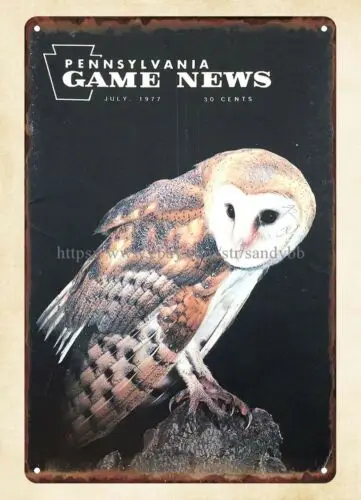 Чехол из металлического олова с изображением совы игры Пенсильвания 1977