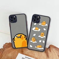 cute lazy gudetama phone case for iphone 13 12 11 pro max mini xs 8 7 plus x se 2020 xr matte transparent cover