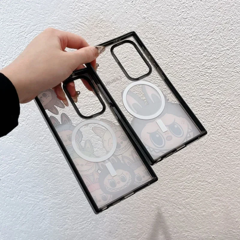 Акриловый защитный чехол с мультяшной куклой для Samsung Galaxy S22U S23U S24 Ultra S24+ Plus Shell MagSafe