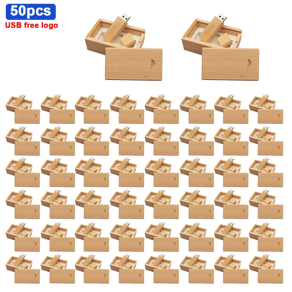 

50 PCS/lot Wooden USB Flash Drive 2.0 Pen Driver Pendrive 4GB 16GB 32GB 64GB 128GB Memory stick Creativo Personal LOGO Wholesale