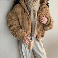 women loose outwear long parka cotton padded overcoat 2021 parkas winter all match solid jacket casual coat female streetwear