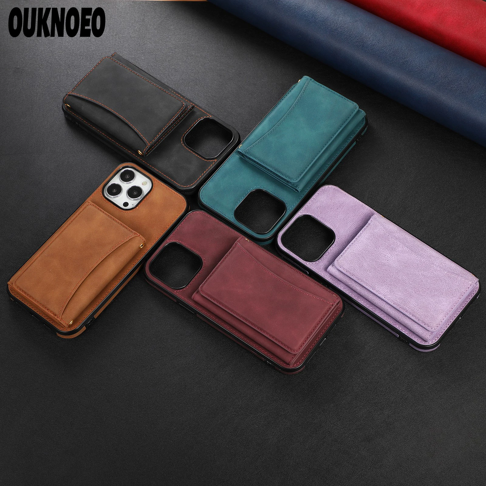 

Flip Phone Case For iPhone 14 Plus Pro Max 13 12Mini 11 Pro XS Max 7 8 6s Plus XR SE Luxury Card Holder Protection Back Cover