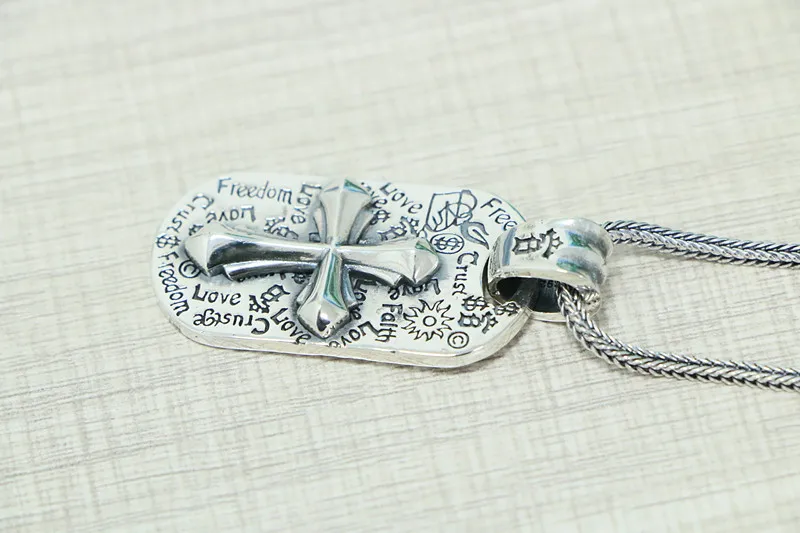 Подвеска в виде креста граффити из стерлингового серебра европейский и