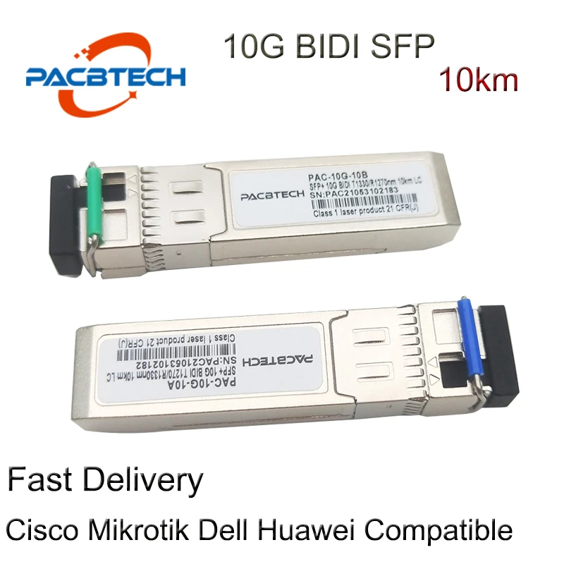 PACBTECH PBTSFP+-LRA/B ERA/B 60A/B 10G SFP+ BiDi ВОЛС модуль 10-100 км LC 1270/1330nm