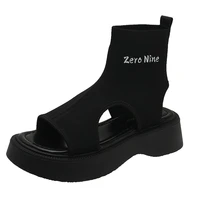 women sandals wedges heels genuine leather peep toe summer fashion female gladiator sandals platform shoes woman 2022